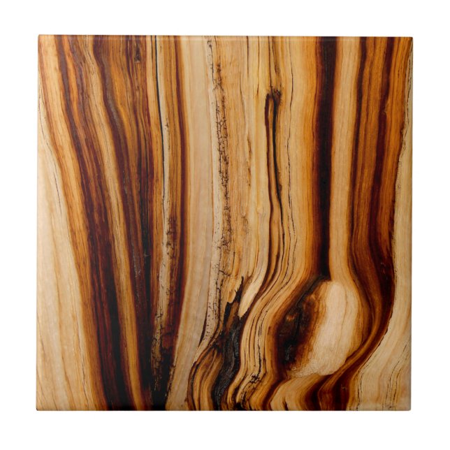 Burned Tree Trunk Texture Ceramic Tile (Front)