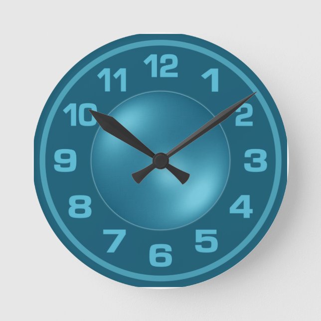Burned Turquoise wall clock (Front)