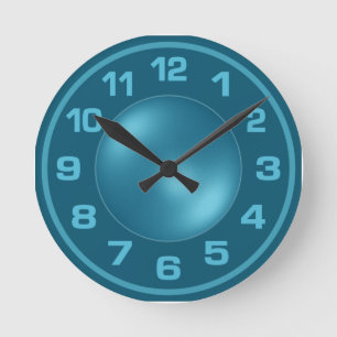 Burned Turquoise wall clock