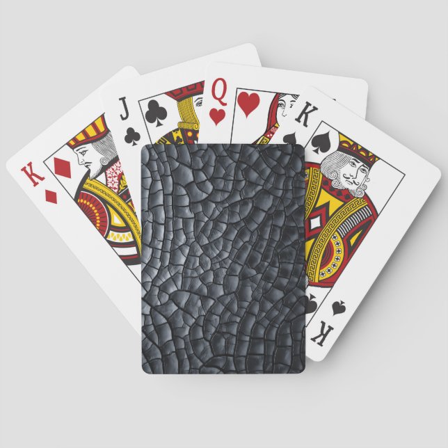 burned wood cracked texture pattern coal charcoal  playing cards (Back)