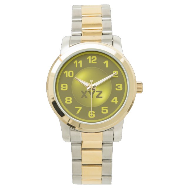 Burned yellow Custom Initials watches (Front)