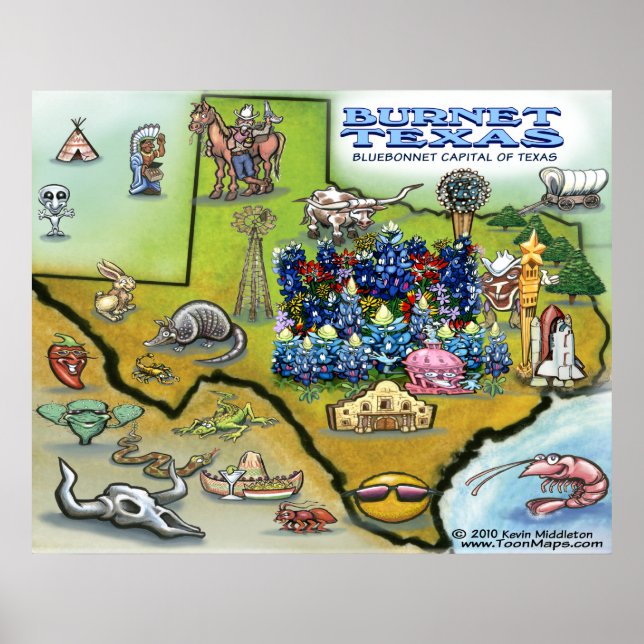 Burnet TEXAS Map Poster (Front)