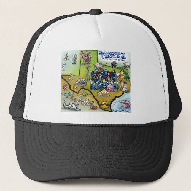 Burnet TEXAS Map Trucker Hat (Front)
