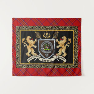 Burnett Clan Badge & Motto w/Lions  Tapestry