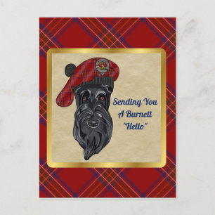 Burnett Clan Badge & Tartan Postcard
