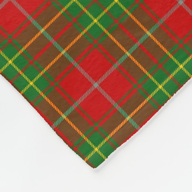 Burnett Family Tartan Plaid Pattern Fleece Blanket (Corner)