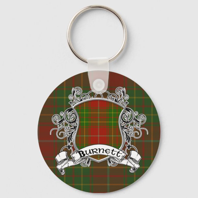 Burnett Tartan Shield Key Ring (Front)