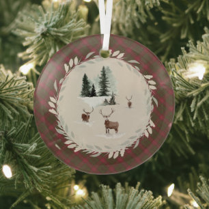 Burnett Weathered Original Scottish Tartan Glass Tree Decoration