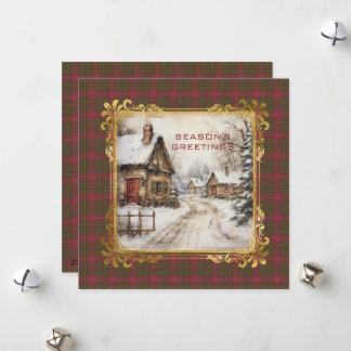 Burnett Weathered Scottish Tartan Christmas Holiday Card