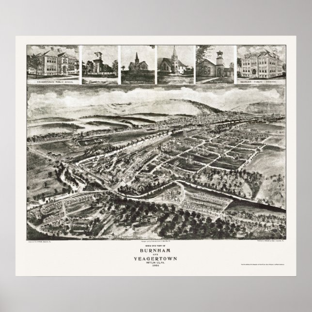 Burnham, PA Panoramic Map - 1906 Poster (Front)