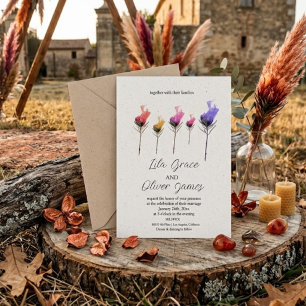 Burning Bloom Elegance Wedding Invitation