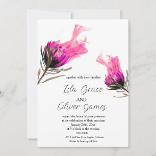 Burning Bloom Elegance Wedding Invitation 