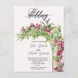 Burning Bloom Elegance Wedding Invitation Postcard