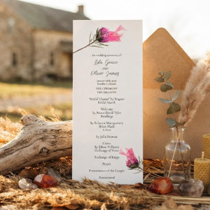 Burning Bloom Elegance Wedding menu Invitation