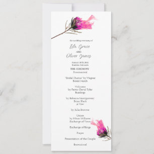 Burning Bloom Elegance Wedding menu Invitation