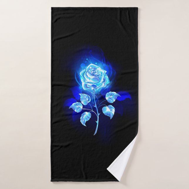 Burning Blue Rose Bath Towel (Bath Towel)