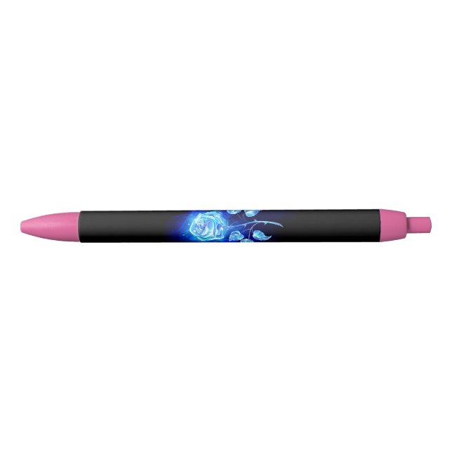 Burning Blue Rose Black Ink Pen (Front)