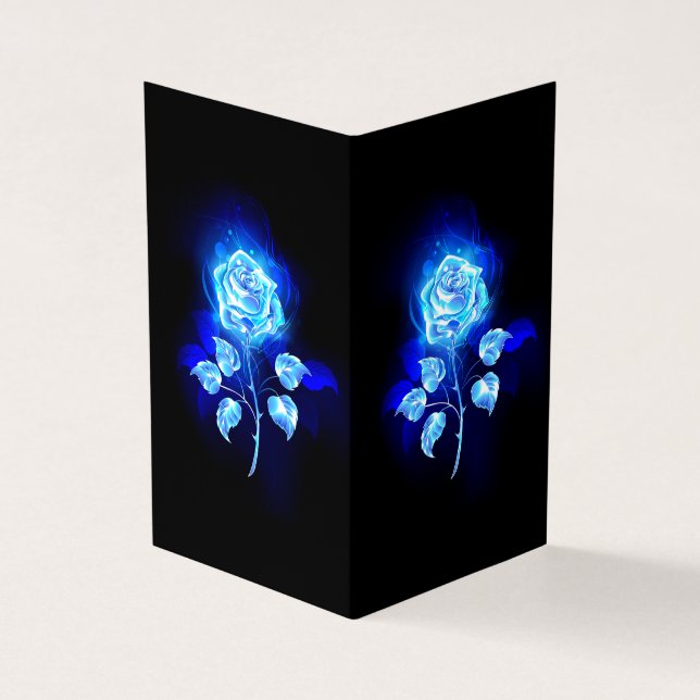 Burning Blue Rose Business Card (Outside)