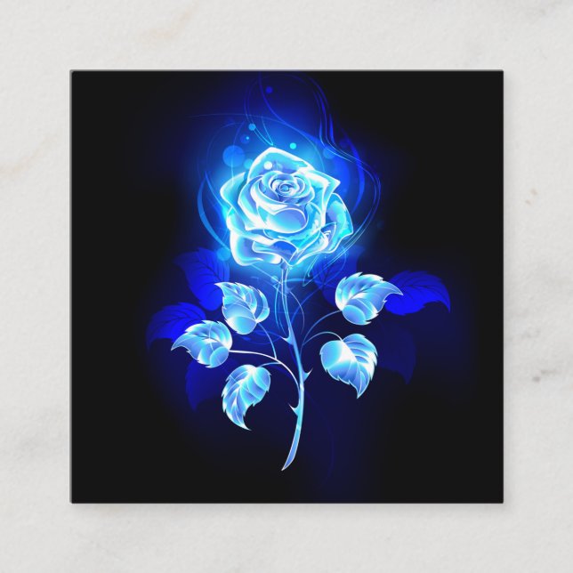 Burning Blue Rose Calling Card (Front)