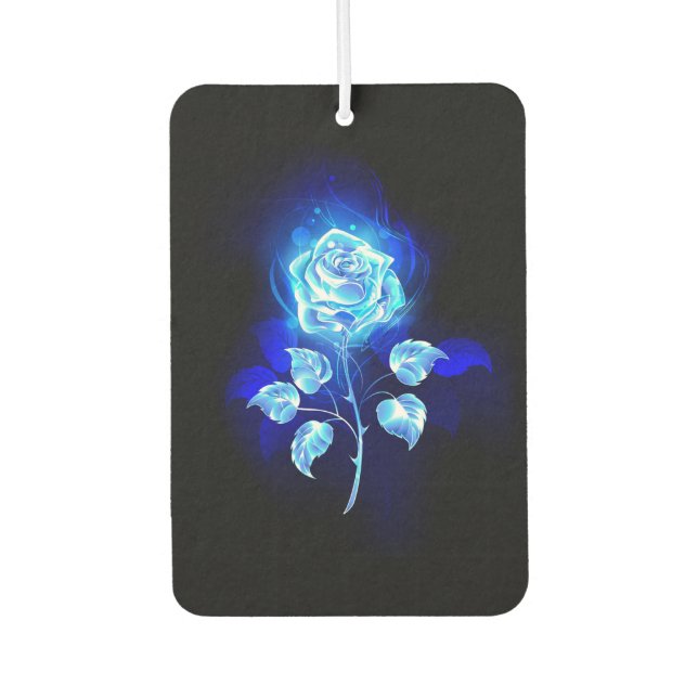 Burning Blue Rose Car Air Freshener (Front)