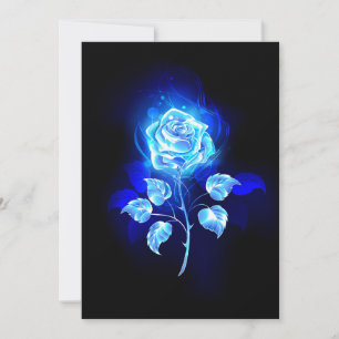 Burning Blue Rose Card