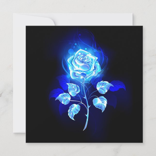 Burning Blue Rose Card (Front)