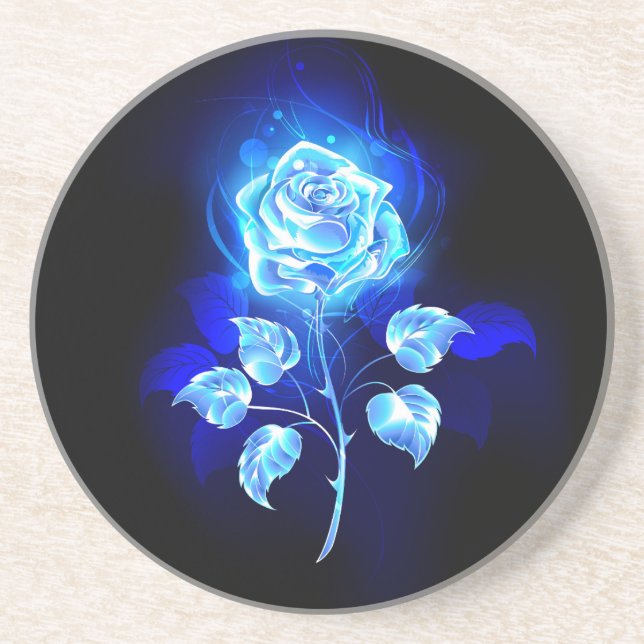 Burning Blue Rose Coaster (Front)