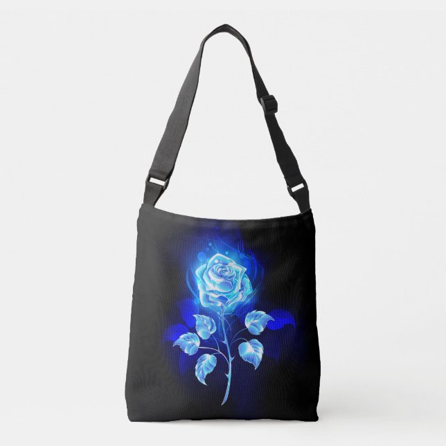Burning Blue Rose Crossbody Bag (Front)