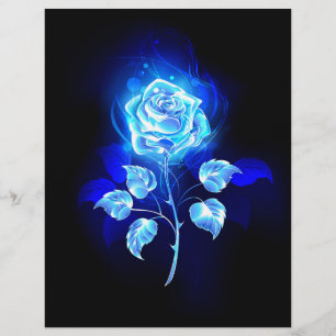 Burning Blue Rose Custom Letterhead