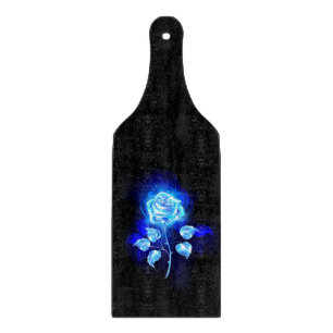 Burning Blue Rose Cutting Board