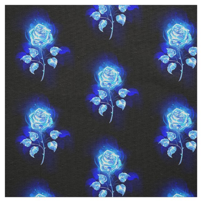 Burning Blue Rose Fabric (Swatch)