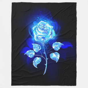 Burning Blue Rose Fleece Blanket