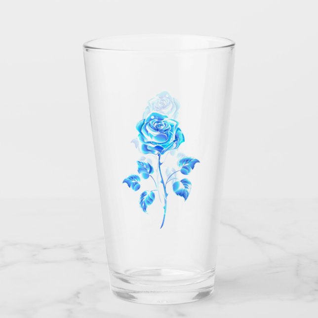 Burning Blue Rose Glass (Front)