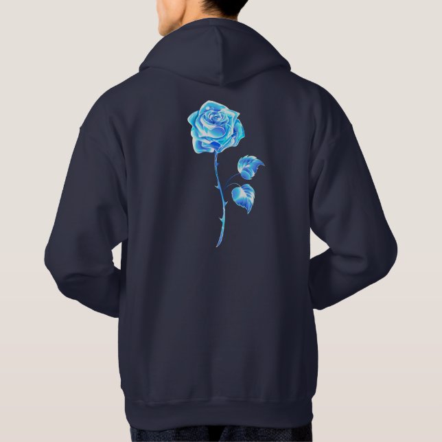 Burning Blue Rose Hoodie (Back)