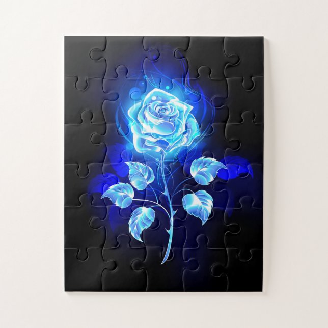 Burning Blue Rose Jigsaw Puzzle (Vertical)