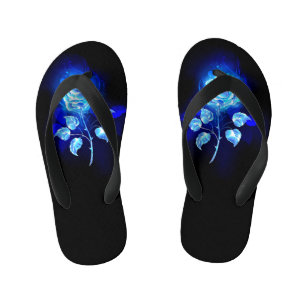 Burning Blue Rose Kid's Thongs