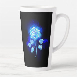 Burning Blue Rose Latte Mug