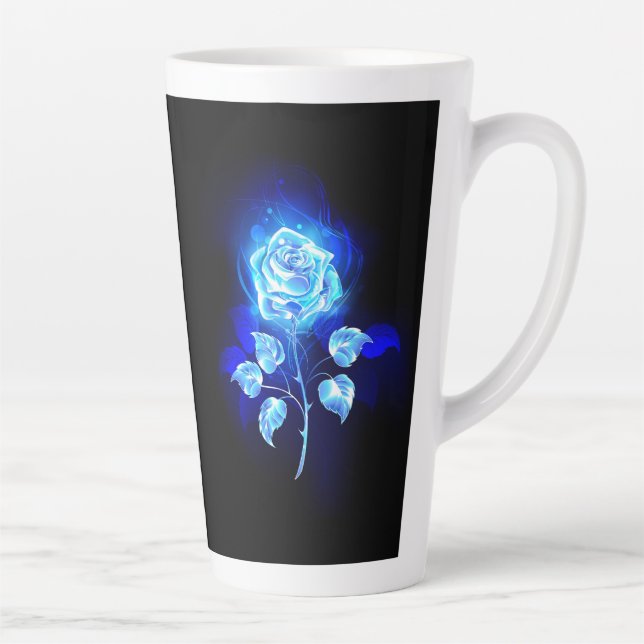 Burning Blue Rose Latte Mug (Right)