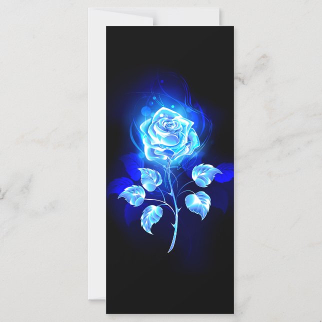 Burning Blue Rose Magnetic Invitation (Front)