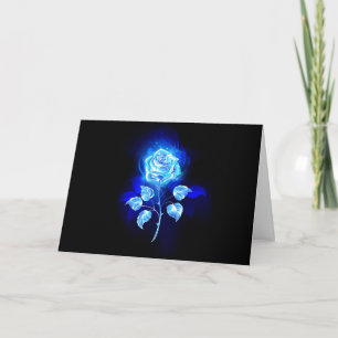 Burning Blue Rose Note Card