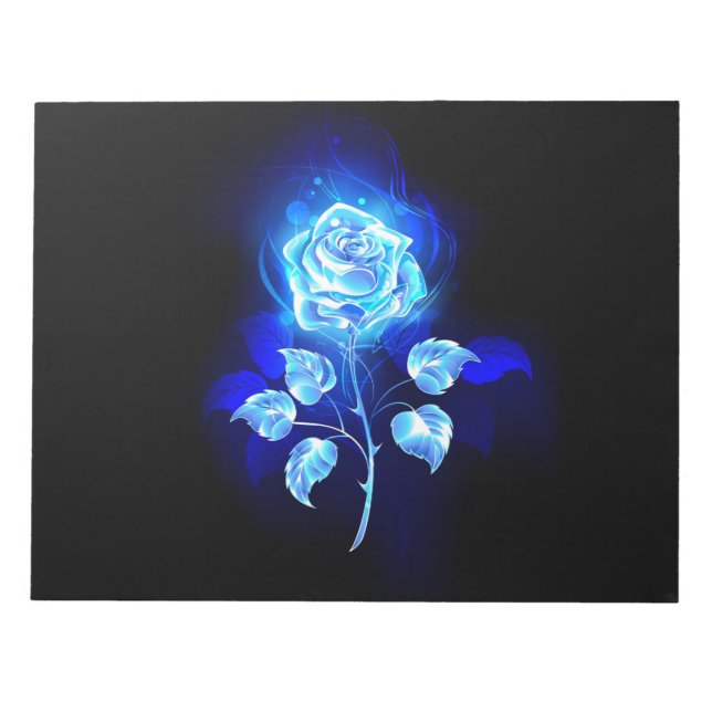 Burning Blue Rose Notepad (Front)