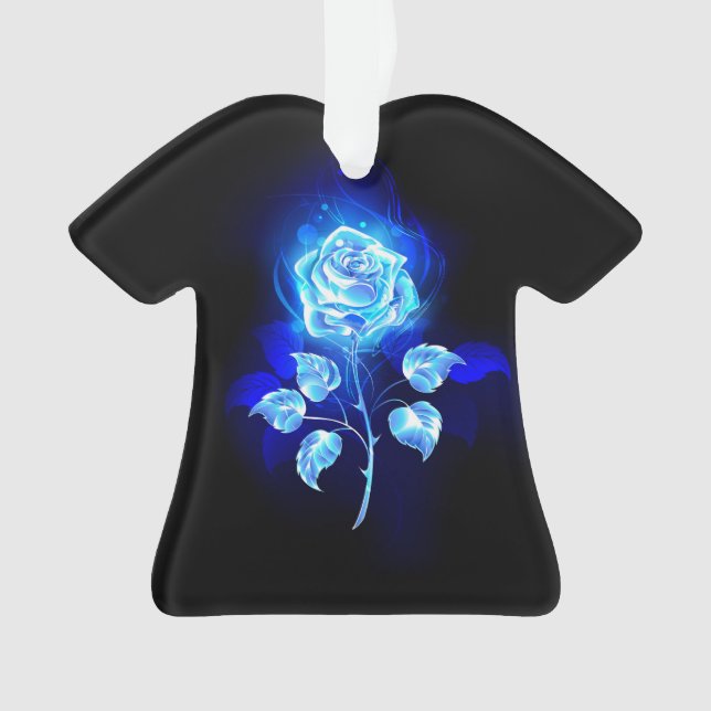 Burning Blue Rose Ornament (Front)
