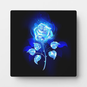 Burning Blue Rose Plaque