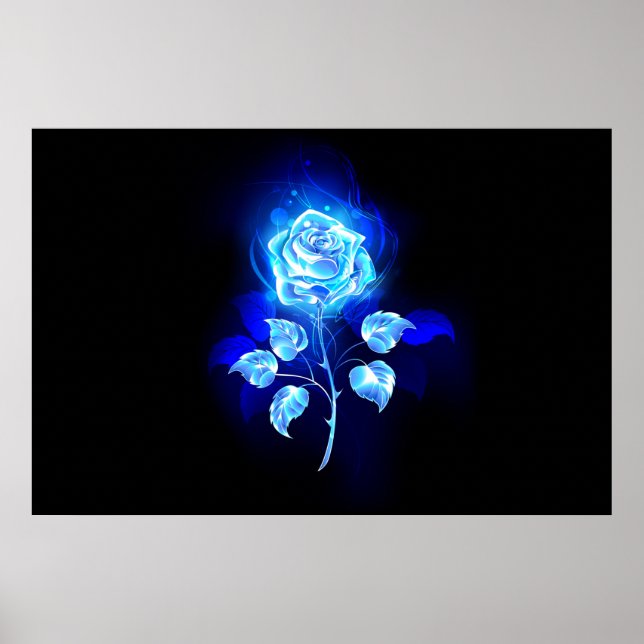 Burning Blue Rose Poster (Front)