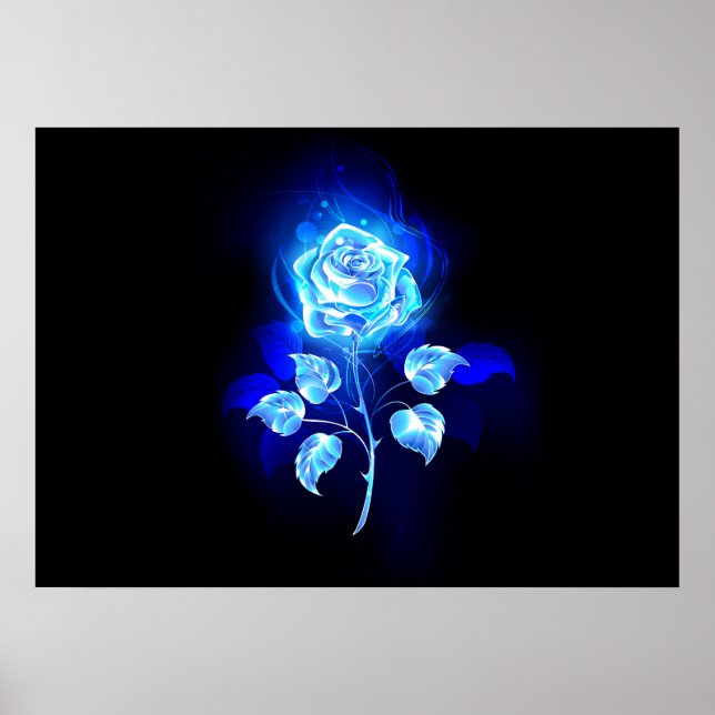 Burning Blue Rose Poster (Front)