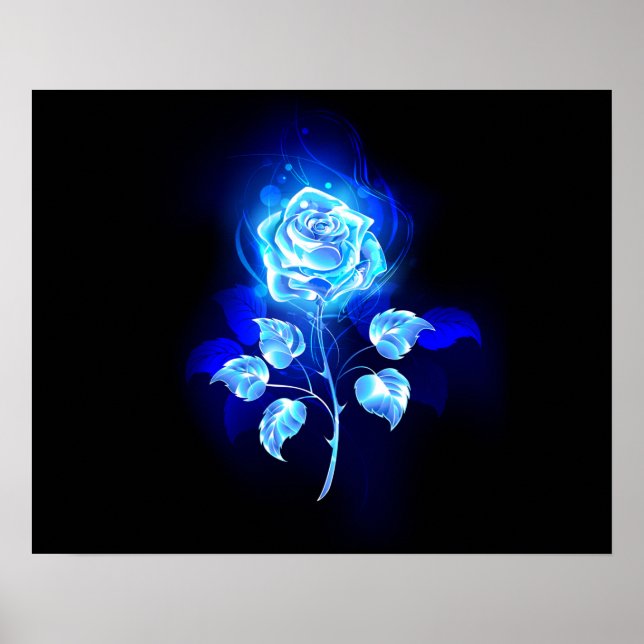 Burning Blue Rose Poster (Front)