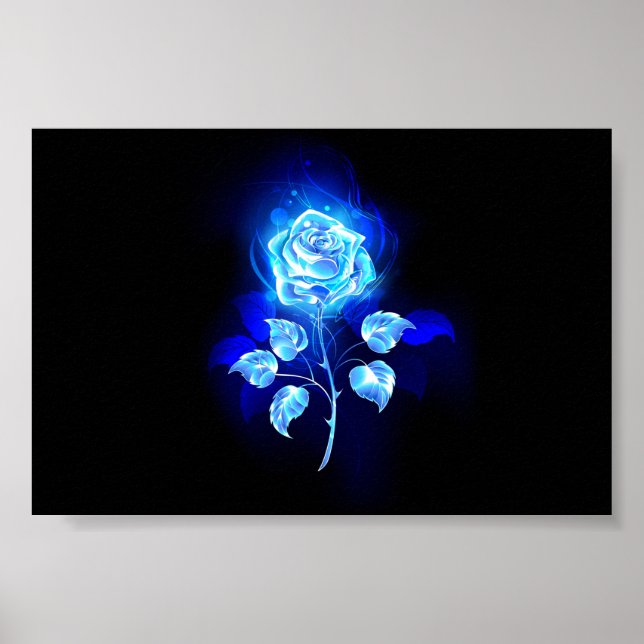 Burning Blue Rose Poster (Front)
