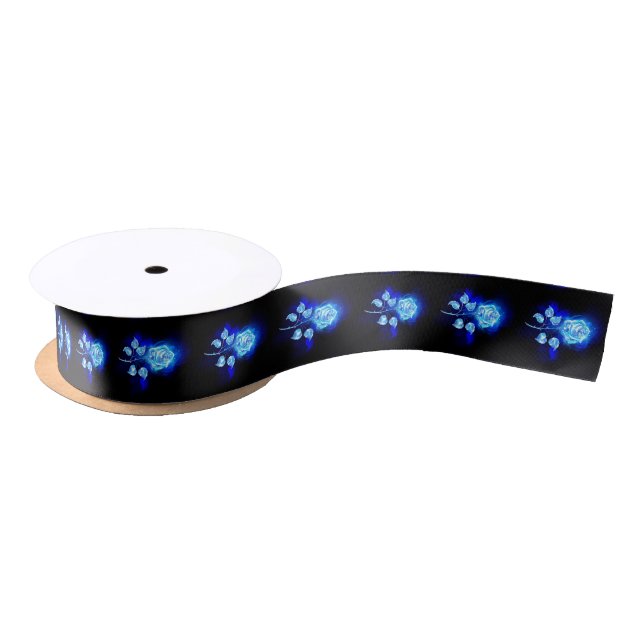 Burning Blue Rose Satin Ribbon (Spool)