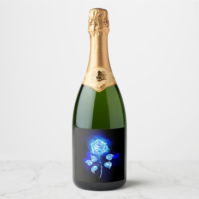 Burning Blue Rose Sparkling Wine Label (Front)