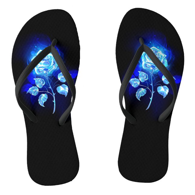 Burning Blue Rose Thongs (Footbed)